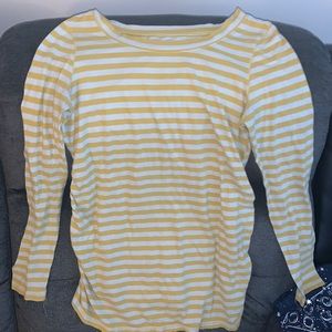 yellow and white stripped old navy long sleeve